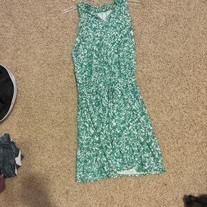 Green Floral Sleeveless Dress